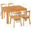 TOPMAX 65 "5-piece set with wheels, expandable dining table set, 17.7" pull-out side table and small dining chairs, natural - Korvel