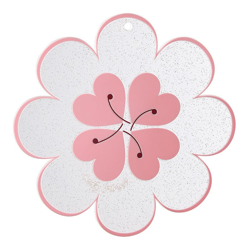 Lucky Flower Heat Insulation Mat Simple Wind Table Heat Insulation Mat Anti scalding Bowl and Dish Mat Household Plate Mat PVC Mat - Korvel