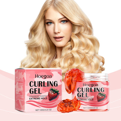 Strawberry Curl Styling Gel Leave-In Hair Volumizing Long-Lasting Shape Nourishing Repair Styling Cream - Korvel