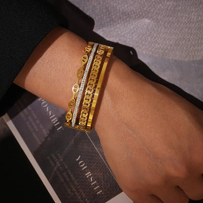 Elegant 18K Gold-Plated Czech Diamond Bracelet
