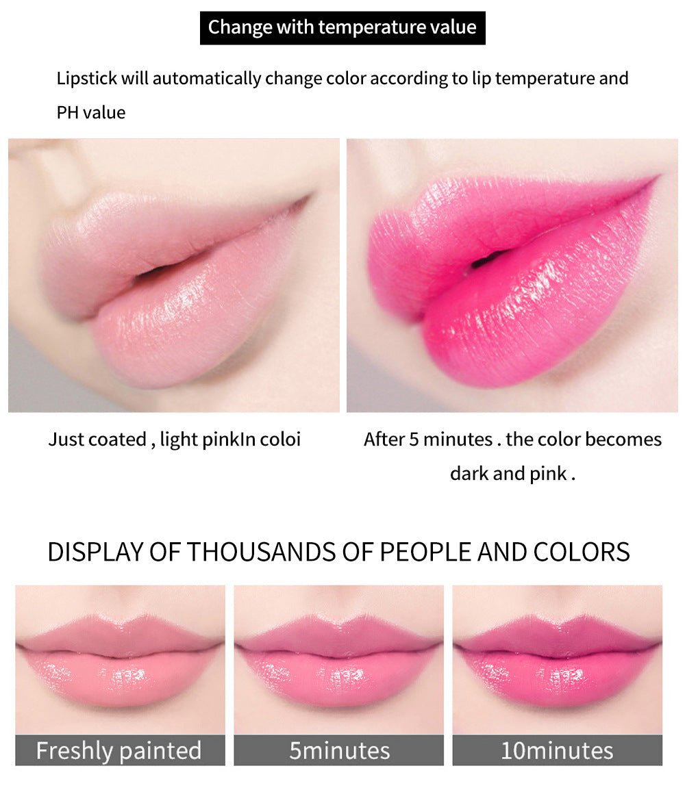 HANDAIYAN Warm Lipstick Flower Color Changing Moisturizing Lipstick Is Not Easy To Fade And Does Not Take Off Makeup - Korvel