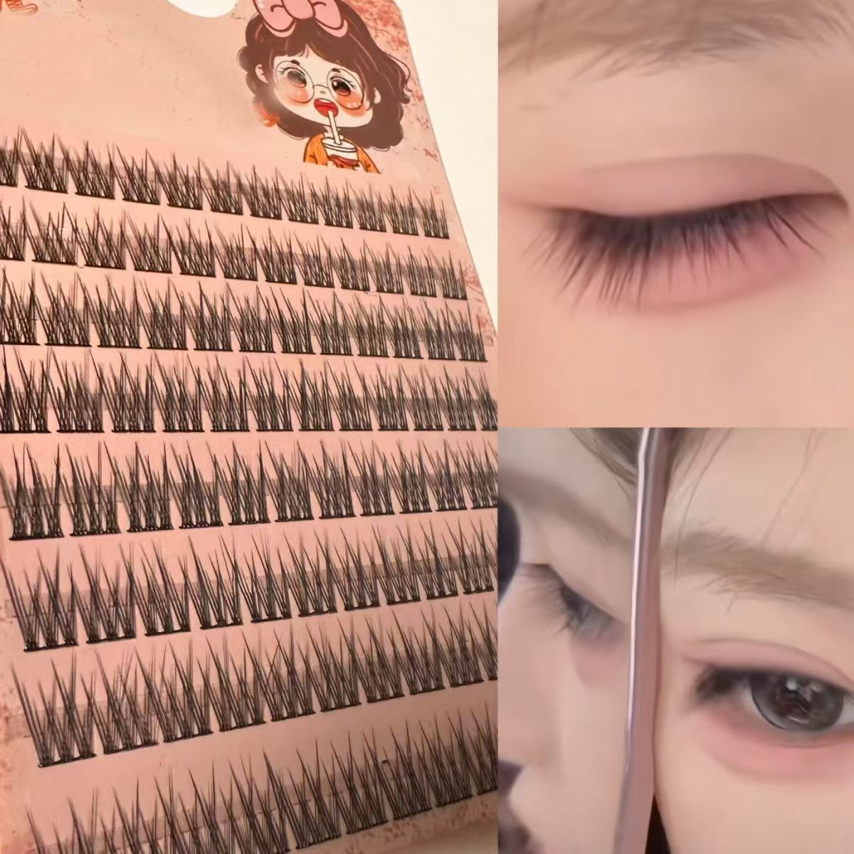 Sunflower Comics Pure Desire Eyelash Simulation Natural Thickening Large Segmented Trilogy False Eyelash Laziness - Korvel