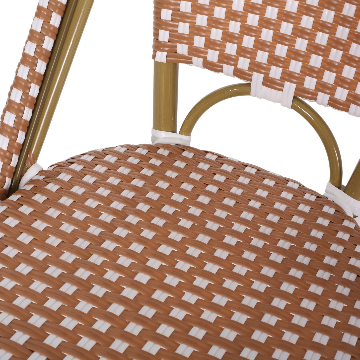 Wicker Bar Stool with Aluminum Frame - Set of 2