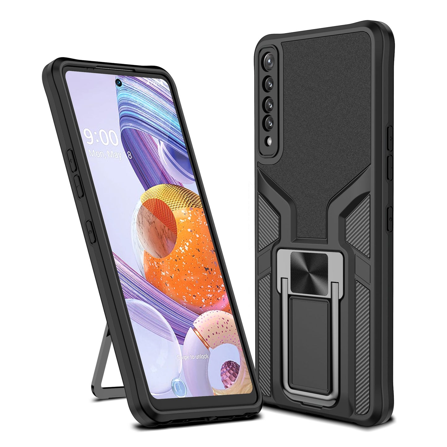 Suitable for LGSTYLO7 Mobile Phone Shell Lgstylo7 Protective Cases Creative Car Bracket Magnetic Cover - Korvel