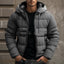 Men's Solid Color Hooded Velvet Cotton Jacket