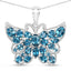 4.81 Carat London Blue Topaz Butterfly Pendant in Sterling Silver