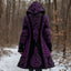 Long Loose-fitting Hooded Coat with 3D Digital Print