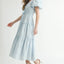 Elegant Eyelet Lace Puff Sleeve Midi Dress for Women