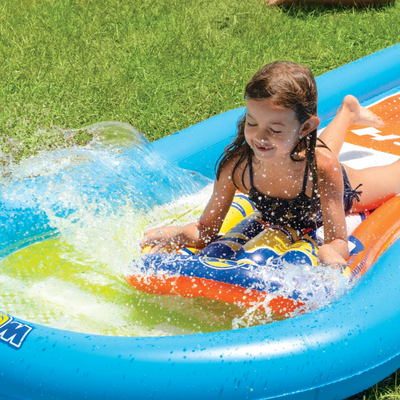 WOW Sports Single Lane Backyard Lawn Slide with Pool