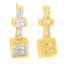 Boucles d'oreilles créoles en diamant en or jaune 14K - 1 1/3 cttw