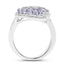 Anillo de Clúster de Tanzanita Genuina de 1.63 Quilates en Plata Esterlina
