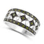 Anillo de Plata Esterlina con Diamante Verde Genuino de 0.32 Quilates