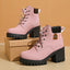 Chunky Heel Plus Size Martin Boots - Fashionable All-Match Style