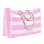 Embroidered Striped Beach Bag with Spacious Design