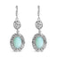 Boucles d'oreilles en argent sterling .925 avec accents de chalcedoine et de diamant