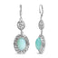 Boucles d'oreilles en argent sterling .925 avec accents de chalcedoine et de diamant