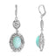 Boucles d'oreilles en argent sterling .925 avec accents de chalcedoine et de diamant