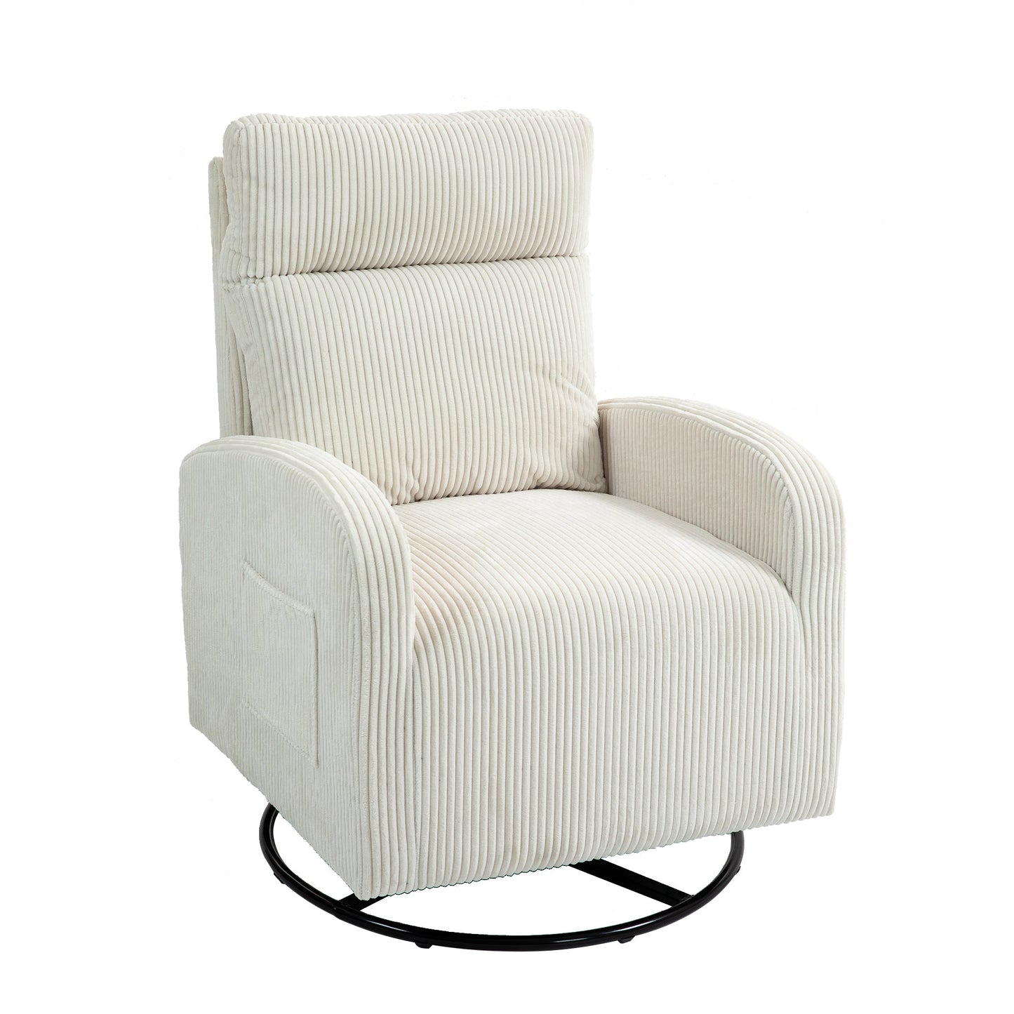 Silla mecedora giratoria tapizada JiaDa en beige