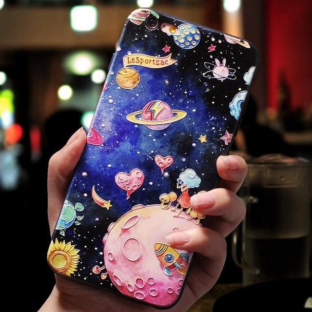 Eqvvol Cute 3D Cartoon Patterned Phone Case for iPhone