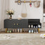 Modern Shoe Storage Bench with Hidden Storage and Upholstered Cushions for Bedside, Living Room and Entryway (Gray) - Korvel
