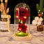 Christmas Valentine's Day Birthday Gift Two Roses Glass Cover Ornament LED Light Simulation Immortal Flower - Korvel
