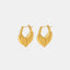 Leaf patchwork heart-shaped earrings with a niche design and titanium steel earrings - Korvel