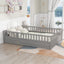 Full size floor bed, children's floor bed frame, Montessori wood floor bed, support Flat noodles gray - Korvel