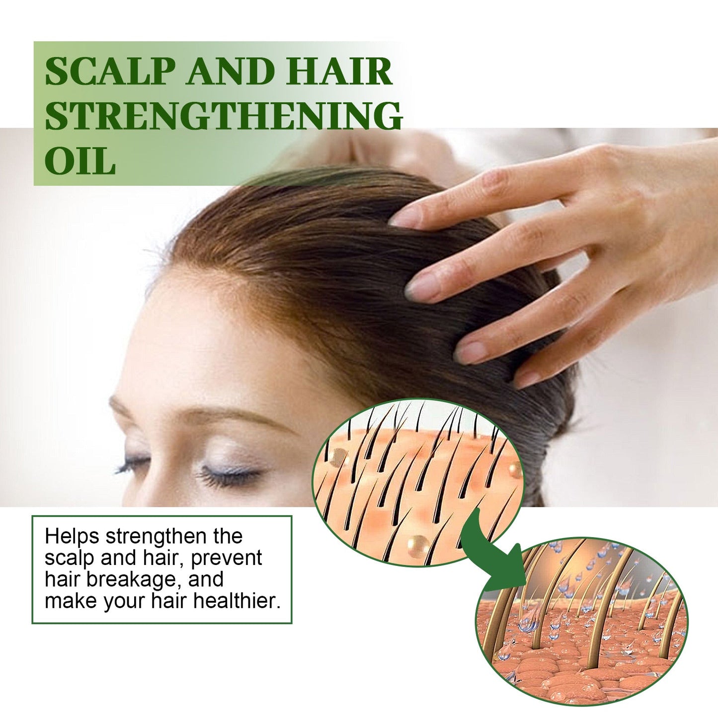 Scalp & Hair Strengthening Oil, Hair Thick Hair Solid Hair Soft Hair Dry Damaged Care - Korvel