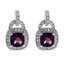 .925 Sterling Silver Amethyst & Diamond Accent Dangle Earrings