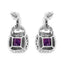 .925 Sterling Silver Amethyst & Diamond Accent Dangle Earrings