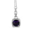Collier Pendentif en Argent Sterling .925 avec Améthyste et Diamant