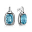 Pendientes Colgantes de Topacio Azul y Diamantes en Plata de Ley .925