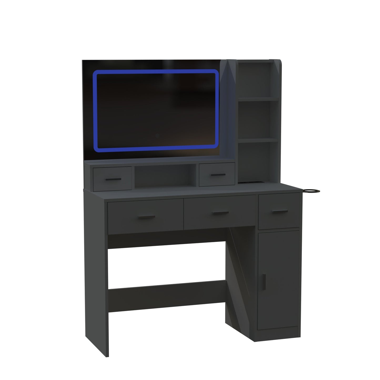 Smart mirror dressing table with drawers and storage cabinets - Korvel