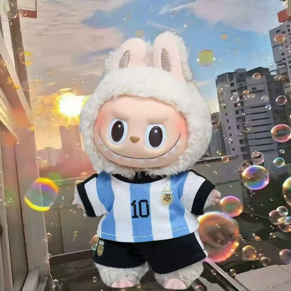 Labubu Doll Clothing Jersey 17cm Pendant First and Second Generation PVC Plush Toy Dress-up Set - Korvel