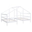Cama Triangular de Tamaño Doble Twin con Mesa Incorporada - Blanca