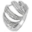 0.98 Carat White Diamond Sterling Silver Engagement Ring