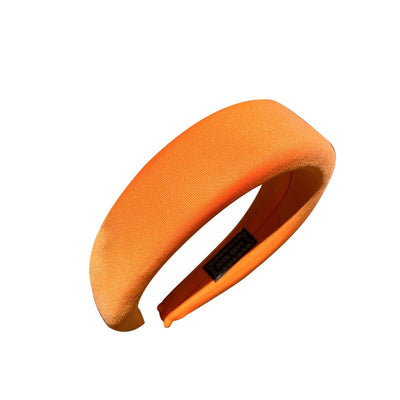 Candy colored thick sponge hair hoop for women's solid color wide edged and minimalist headband - Korvel