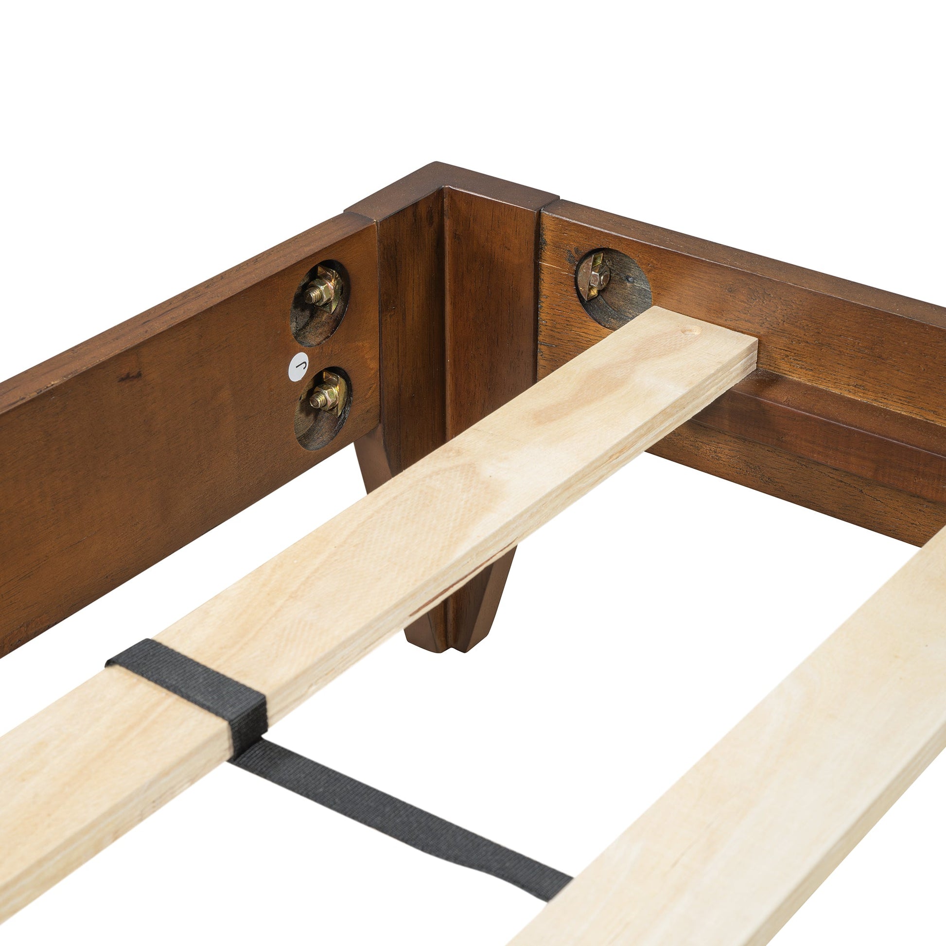 Mid-Century Modern Platform Bed Wood Slat Support with No Box Spring Needed,Queen, Walnut - Korvel