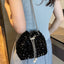 Sequin Chain Drawstring Bucket Bag - Korvel