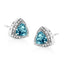 Boucles d'oreilles en argent sterling .925 avec topaze bleue taille trillion et accents en diamant