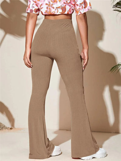 Full Size High-Waist Flare Active Pants