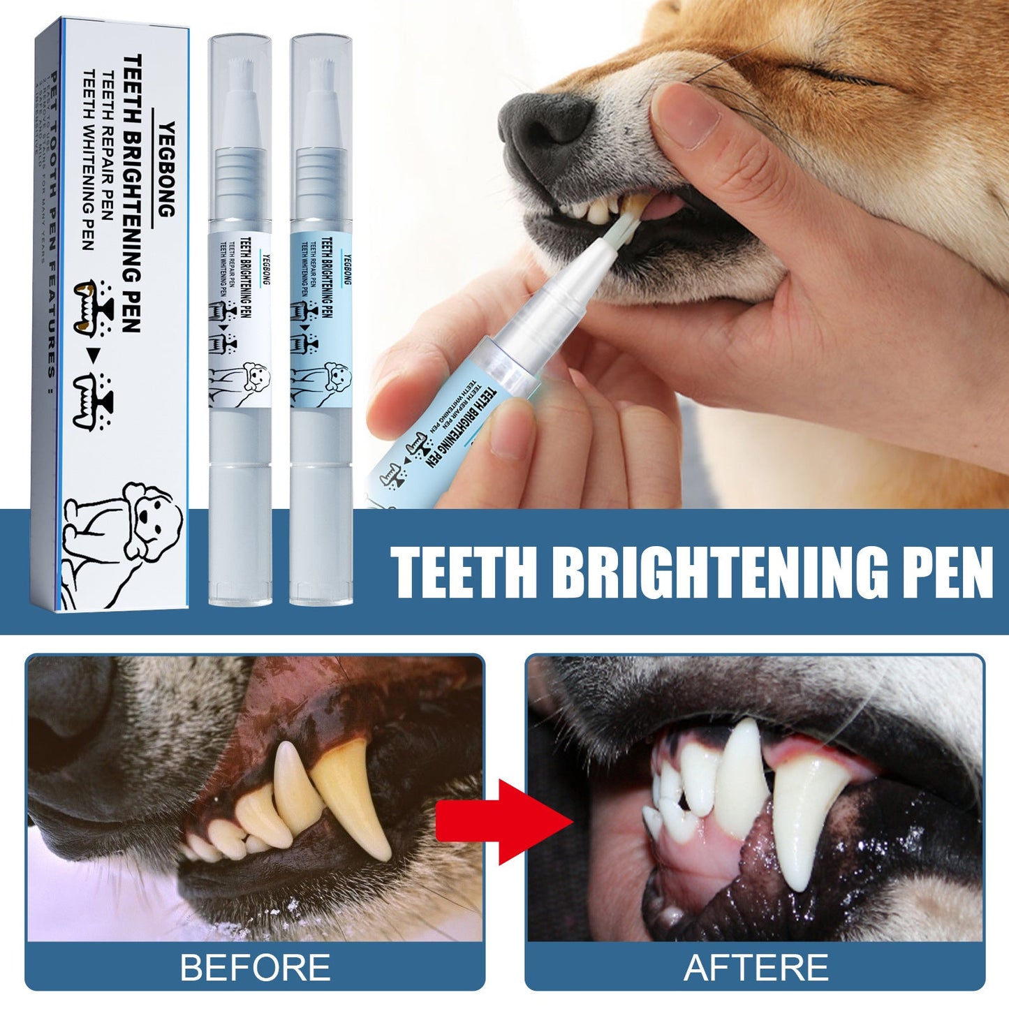 Premium Pet Teeth Cleaning Pen for Dogs and Cats