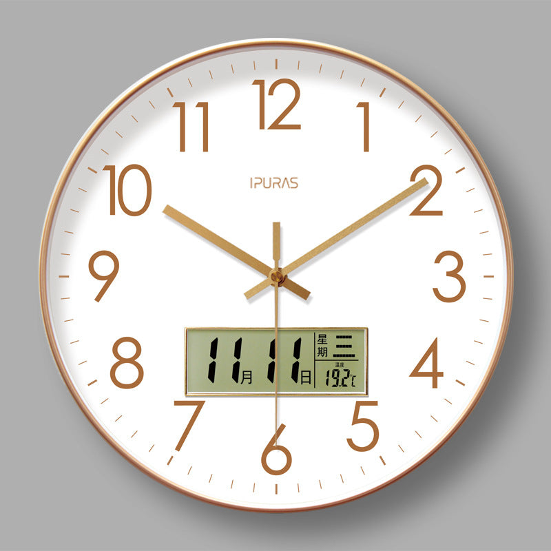 Horloge murale électronique avec calendrier 2025 - Design moderne