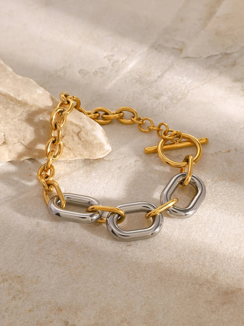 18K Gold-Plated Stainless Steel Chain Bracelet - Korvel