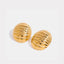 18K Gold-Plated Stainless Steel Ribbed Earrings - Korvel