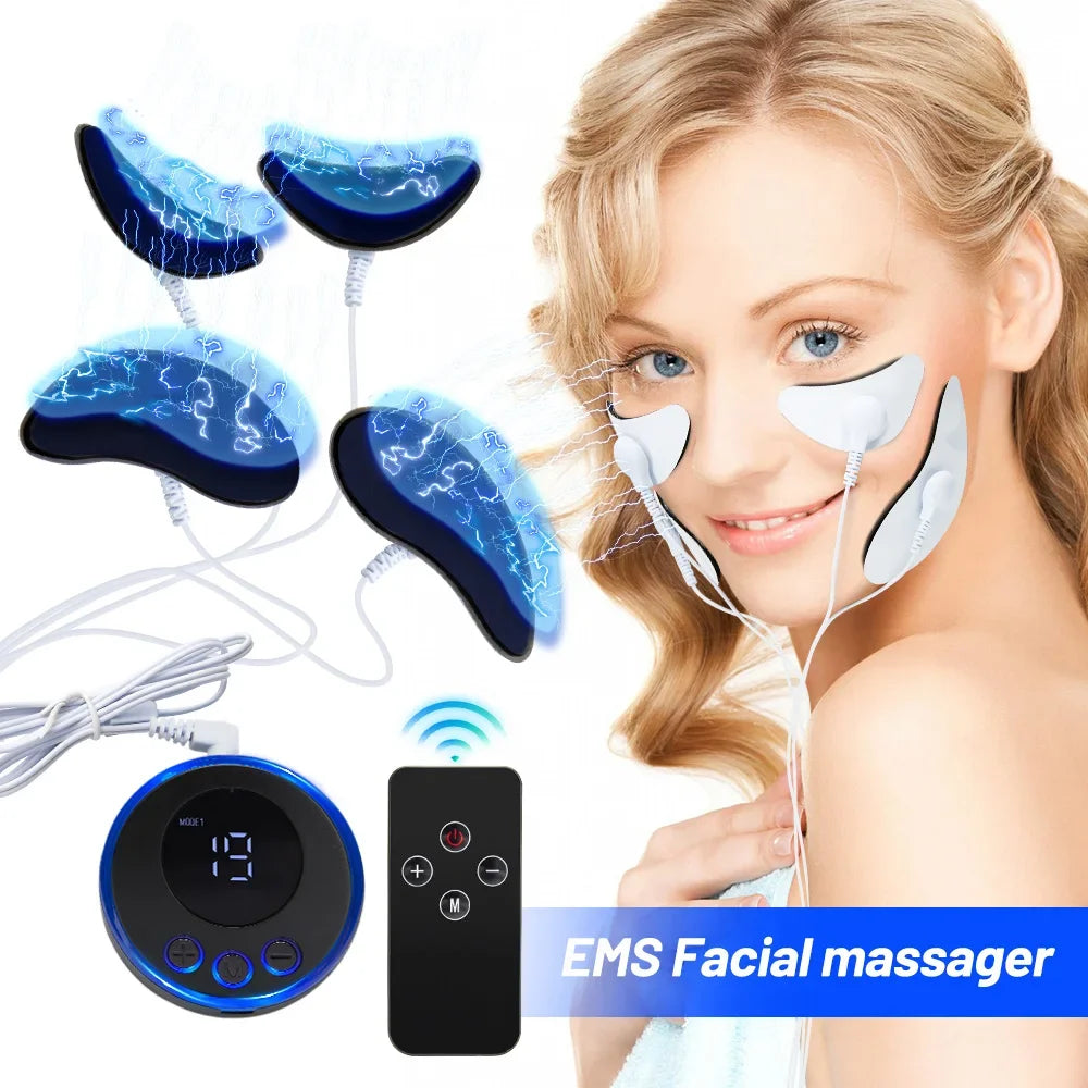 EMS Facial Massager Eye Face Lift Skin Tightening Anti-Wrinkle V-Shaped Face Muscle Stimulator Beauty Device - Korvel