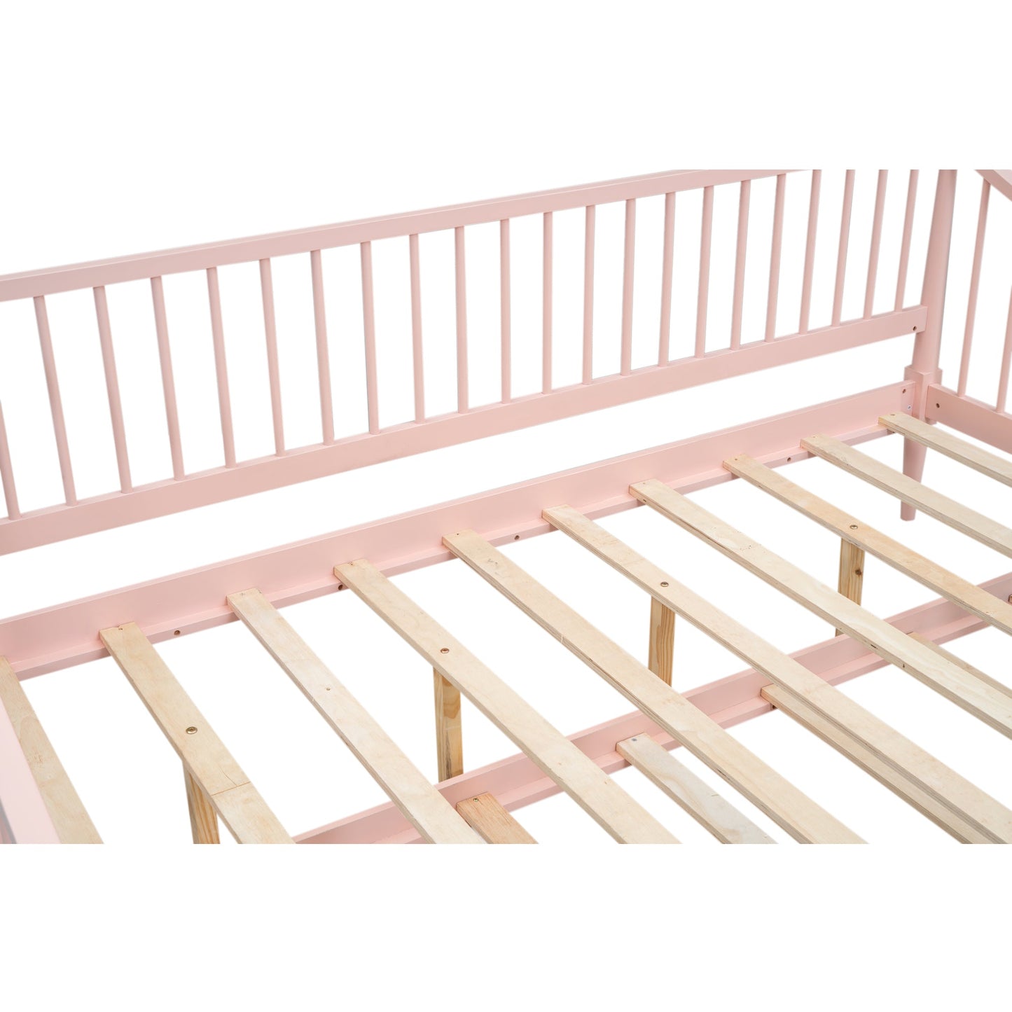 Full Size Pink Daybed with Trundle and Support Legs