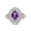 Bague cocktail en argent sterling .925 Art Déco avec améthyste violette - Taille 6