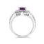Bague cocktail en argent sterling .925 Art Déco avec améthyste violette - Taille 6