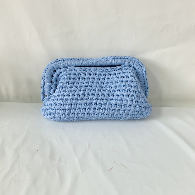 Women's Hand-Crocheted Dumpling Clutch Bag